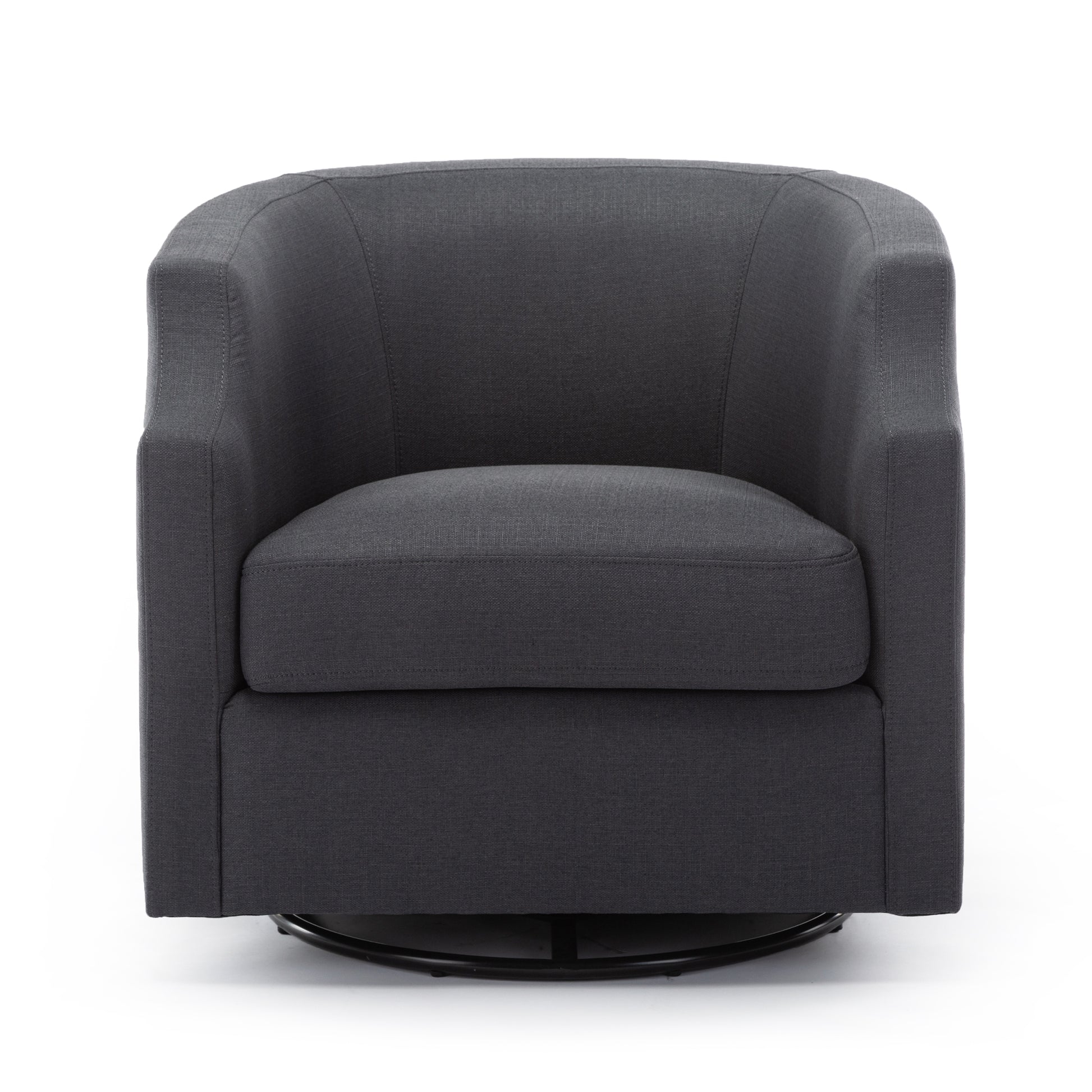 Isabelle Ashen Grey Swivel Glider Barrel Chair grey-foam-polyester