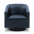 Garland Midnight Blue Wood Base Swivel Chair blue-foam-pu leather