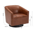 Garland Caramel Wood Base Swivel Chair caramel-foam-pu leather