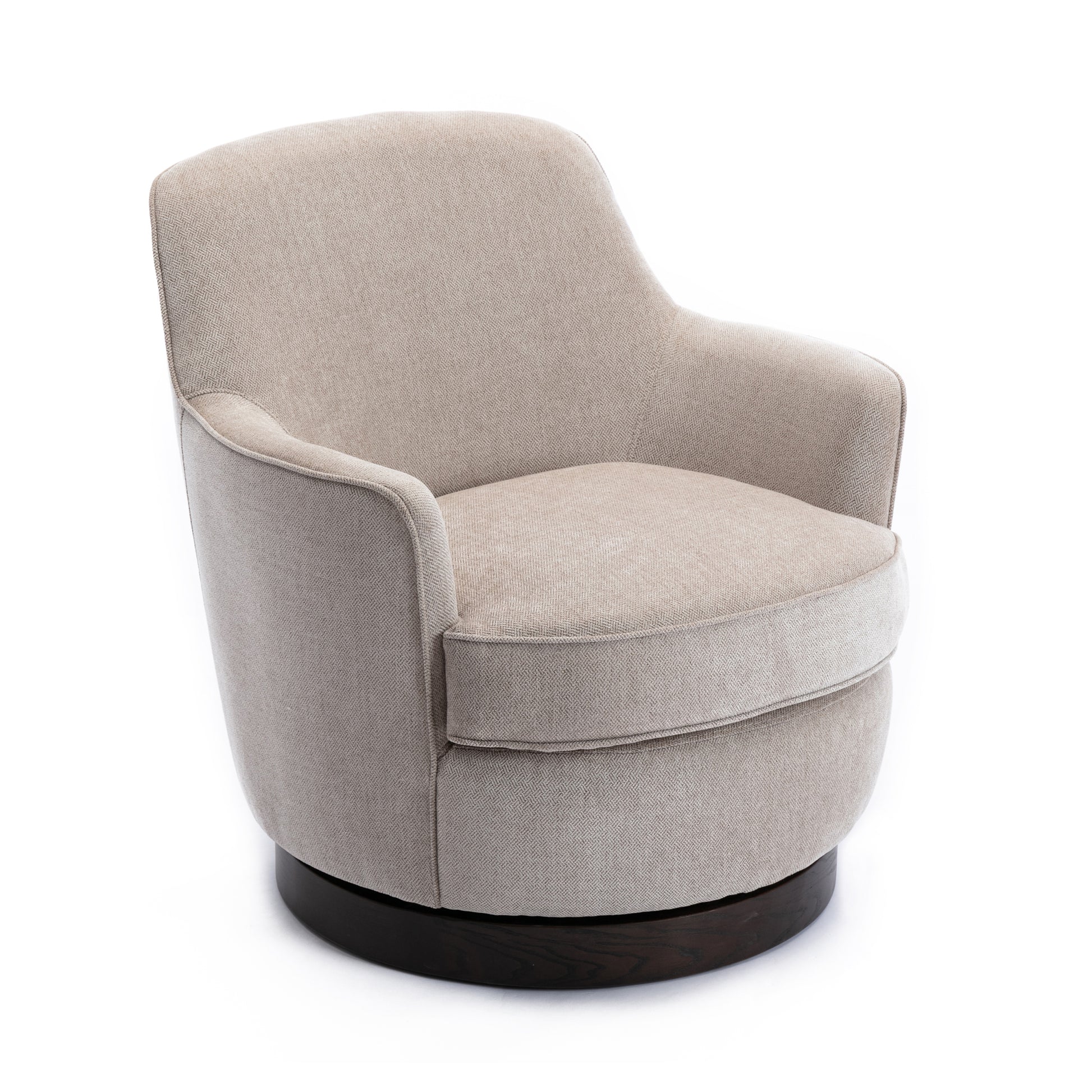 Richfield Oatmeal Wood Base Swivel Chair natural-foam-polyester