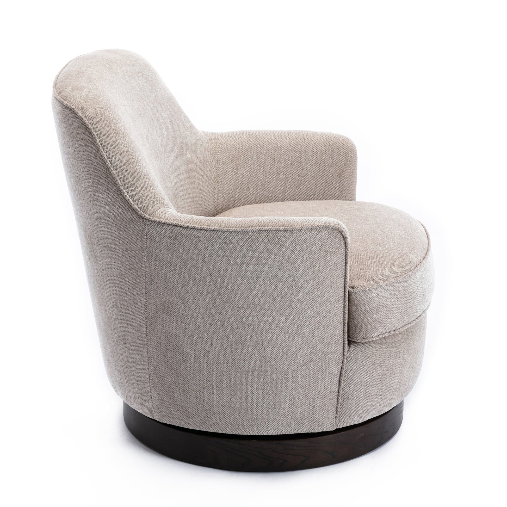 Richfield Oatmeal Wood Base Swivel Chair natural-foam-polyester