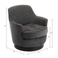 Richfield Charcoal Wood Base Swivel Chair charcoal grey-foam-polyester