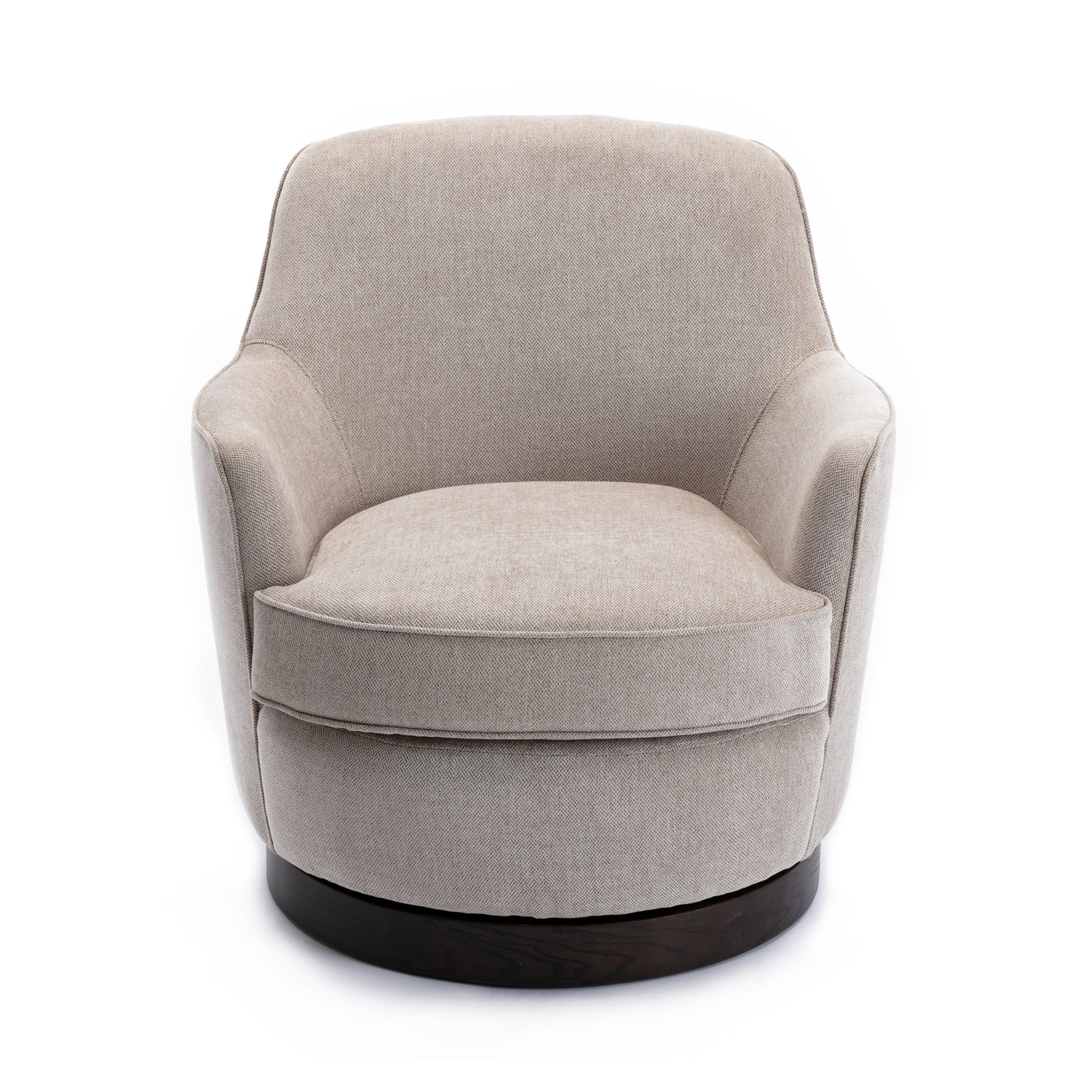 Richfield Oatmeal Wood Base Swivel Chair natural-foam-polyester