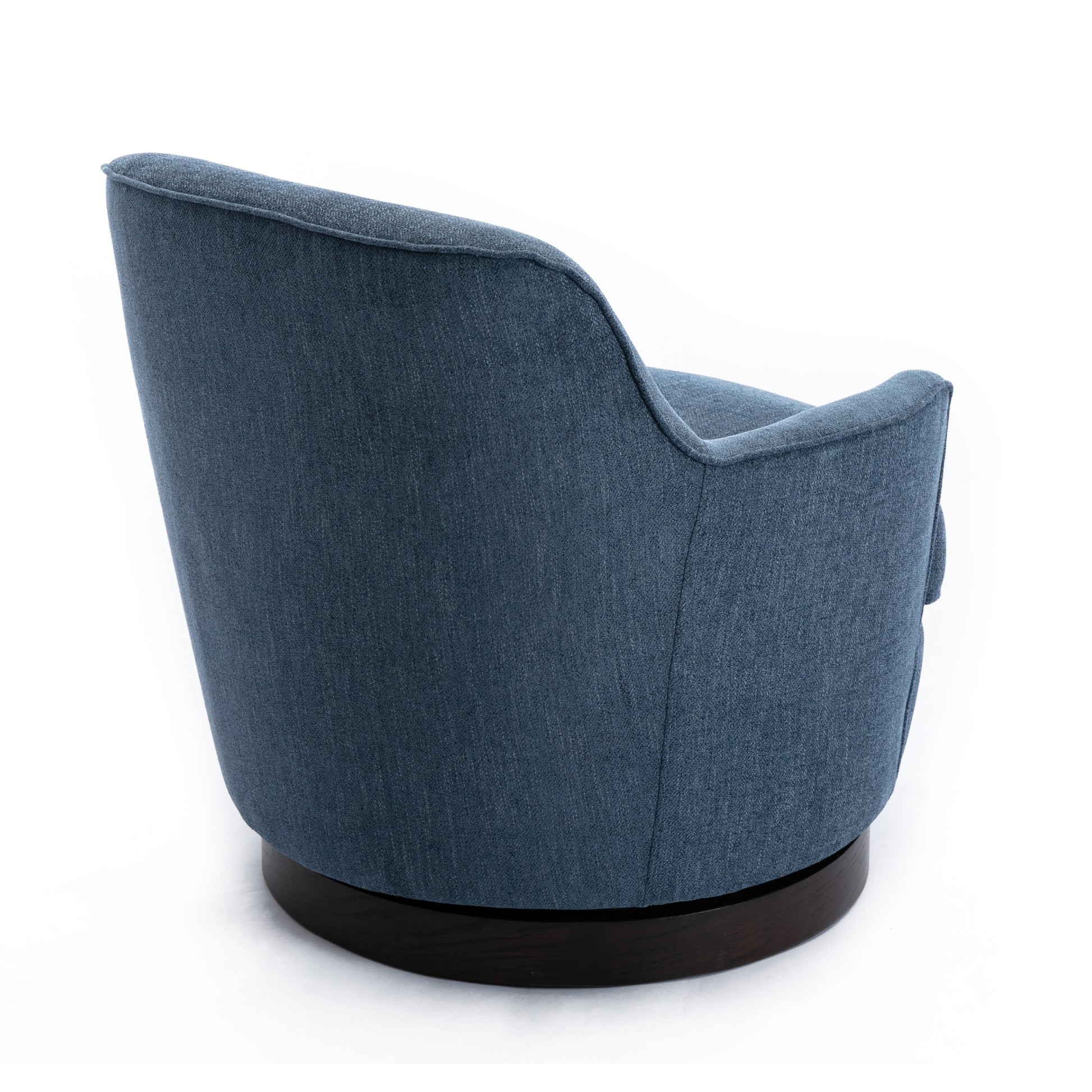 Richfield Cadet Blue Wood Base Swivel Chair blue-foam-polyester