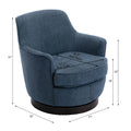 Richfield Cadet Blue Wood Base Swivel Chair blue-foam-polyester