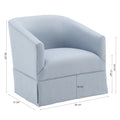 Earl Sky Blue Skirted Swivel Chair light blue-foam-polyester