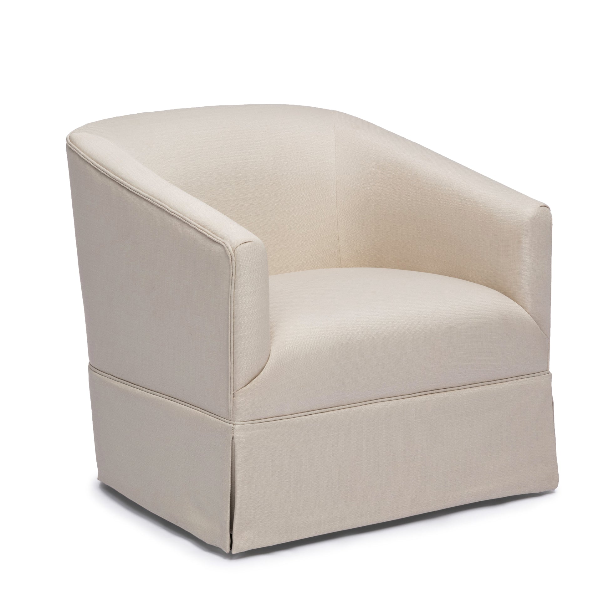 Earl Linen Skirted Swivel Chair natural-foam-polyester