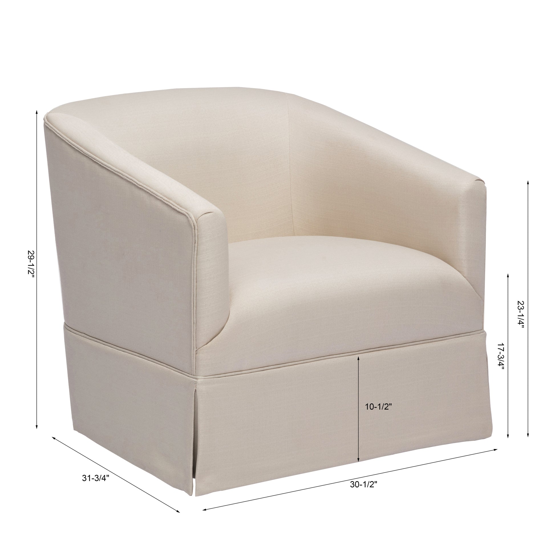 Earl Linen Skirted Swivel Chair natural-foam-polyester