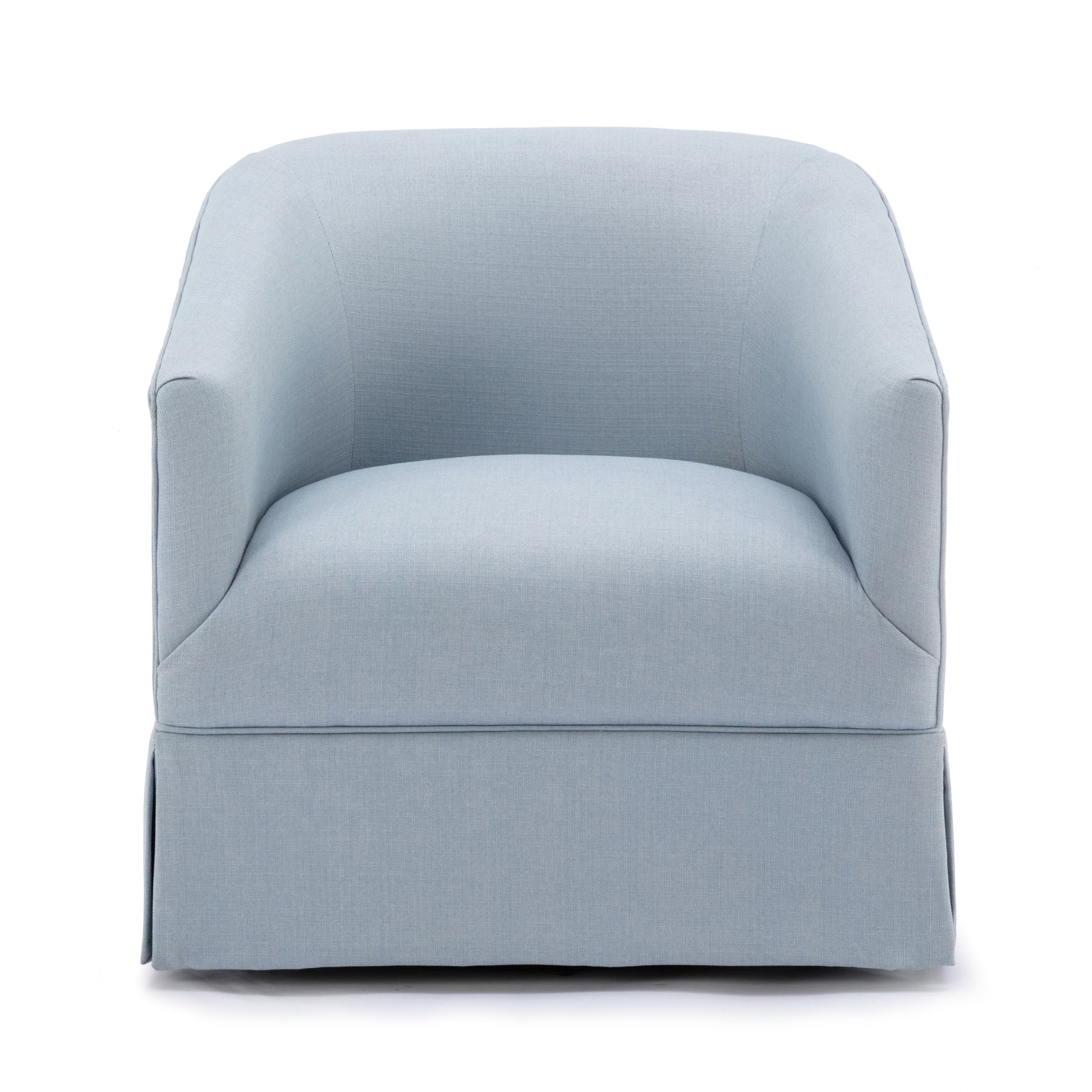 Earl Sky Blue Skirted Swivel Chair light blue-foam-polyester