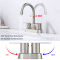 2 Handles Bathroom Sink Faucet, Brushed Nickel brushed nickel-metal