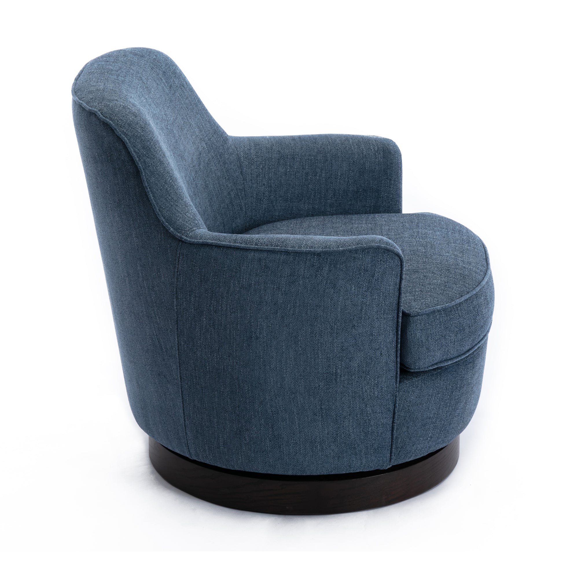 Richfield Cadet Blue Wood Base Swivel Chair blue-foam-polyester