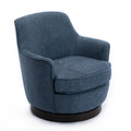 Richfield Cadet Blue Wood Base Swivel Chair blue-foam-polyester