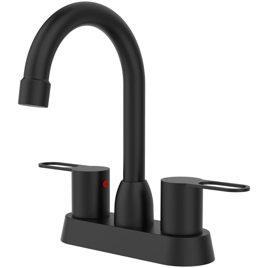 2 Handles Bathroom Sink Faucet, Matt Black Centerset matte black-metal