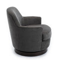 Richfield Charcoal Wood Base Swivel Chair charcoal grey-foam-polyester