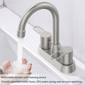 2 Handles Bathroom Sink Faucet, Brushed Nickel brushed nickel-metal