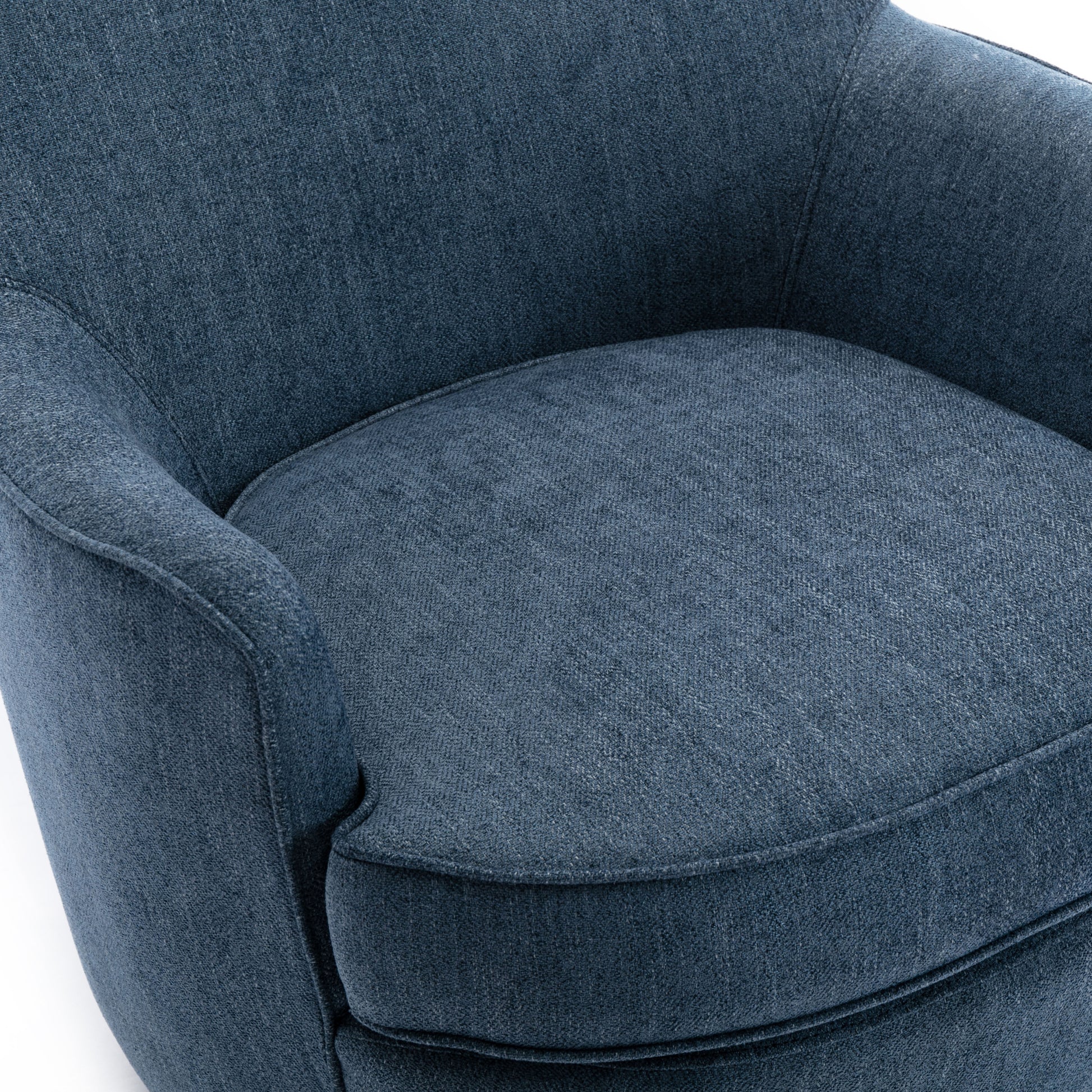 Richfield Cadet Blue Wood Base Swivel Chair blue-foam-polyester