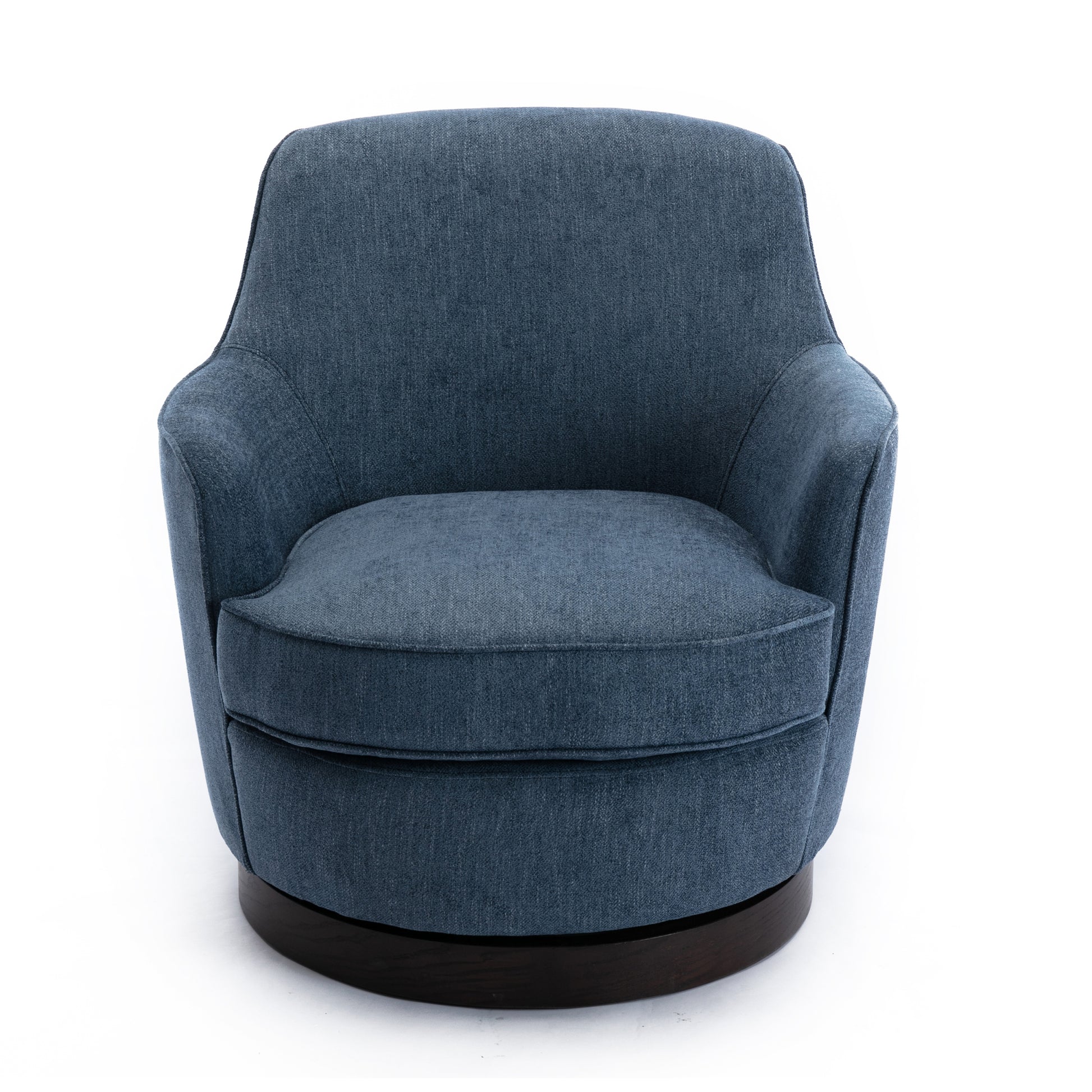 Richfield Cadet Blue Wood Base Swivel Chair blue-foam-polyester