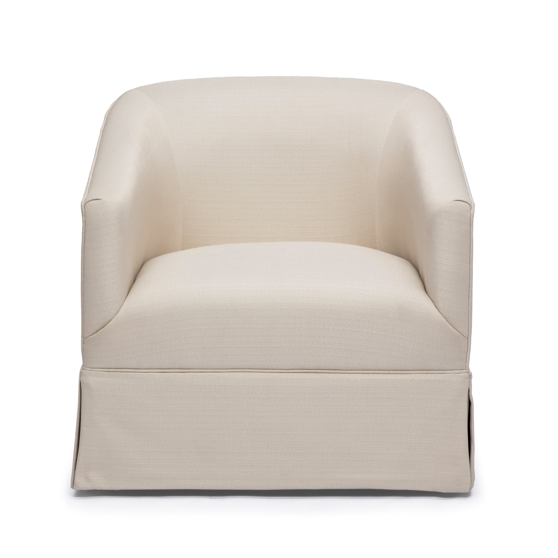 Earl Linen Skirted Swivel Chair natural-foam-polyester