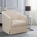 Earl Linen Skirted Swivel Chair natural-foam-polyester