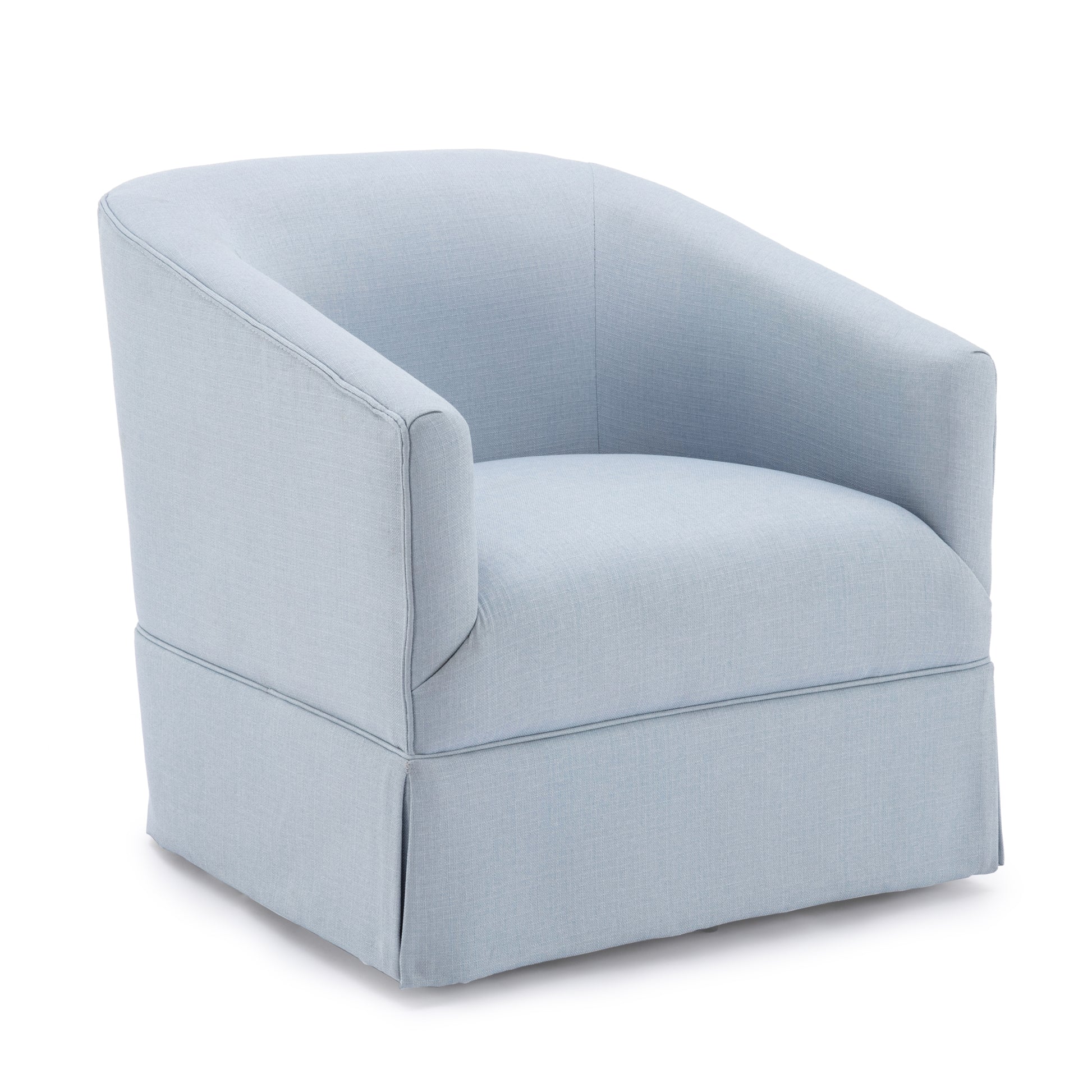 Earl Sky Blue Skirted Swivel Chair light blue-foam-polyester