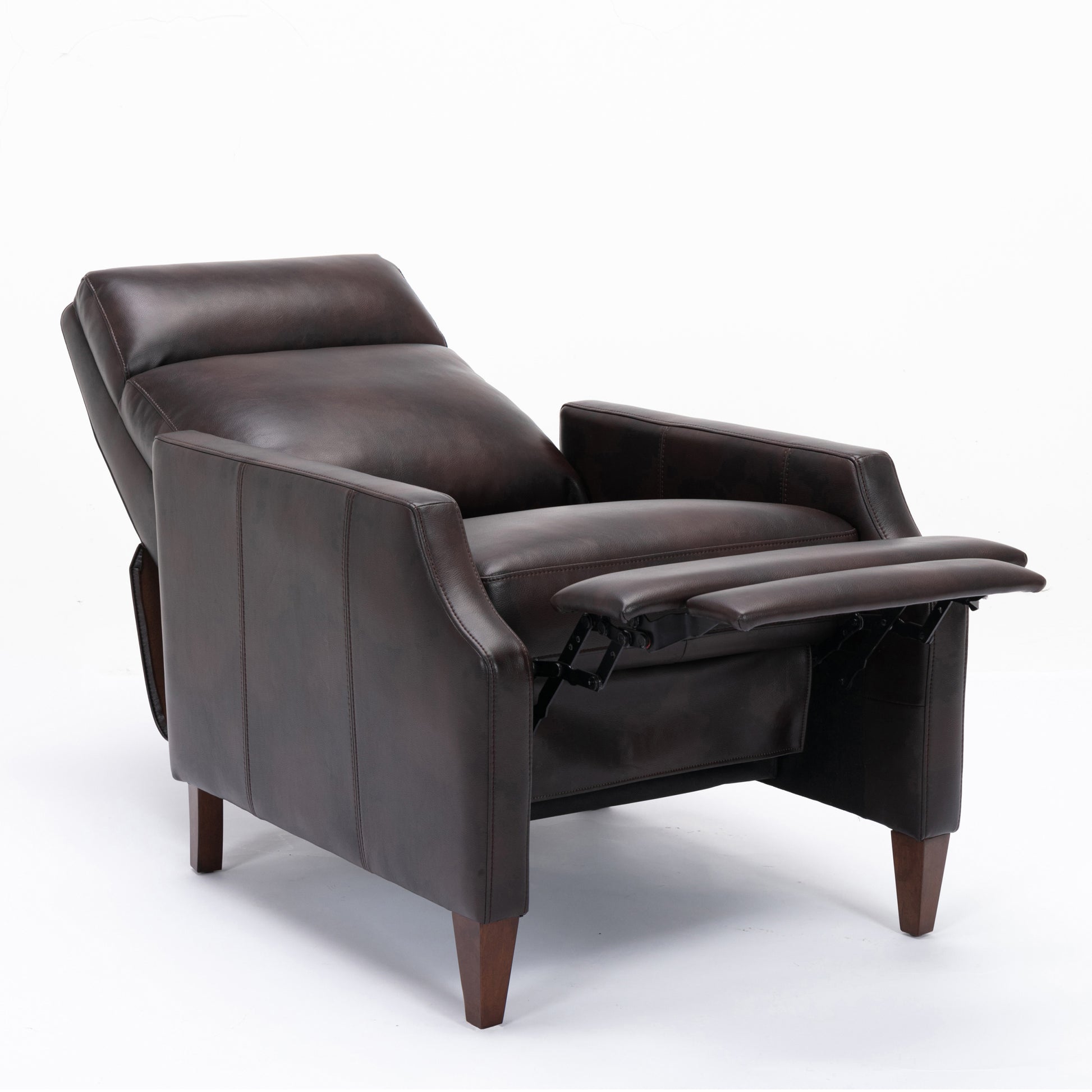 Biscoe Push Back Recliner Burnished Brown brown-foam-pu leather