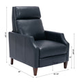 Biscoe Push Back Recliner Midnight Blue dark blue-foam-pu leather