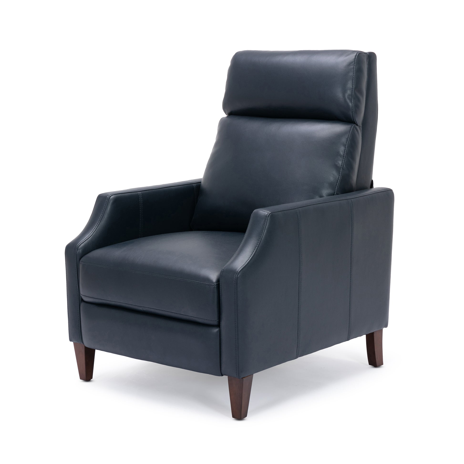 Biscoe Push Back Recliner Midnight Blue dark blue-foam-pu leather