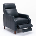 Biscoe Push Back Recliner Midnight Blue dark blue-foam-pu leather