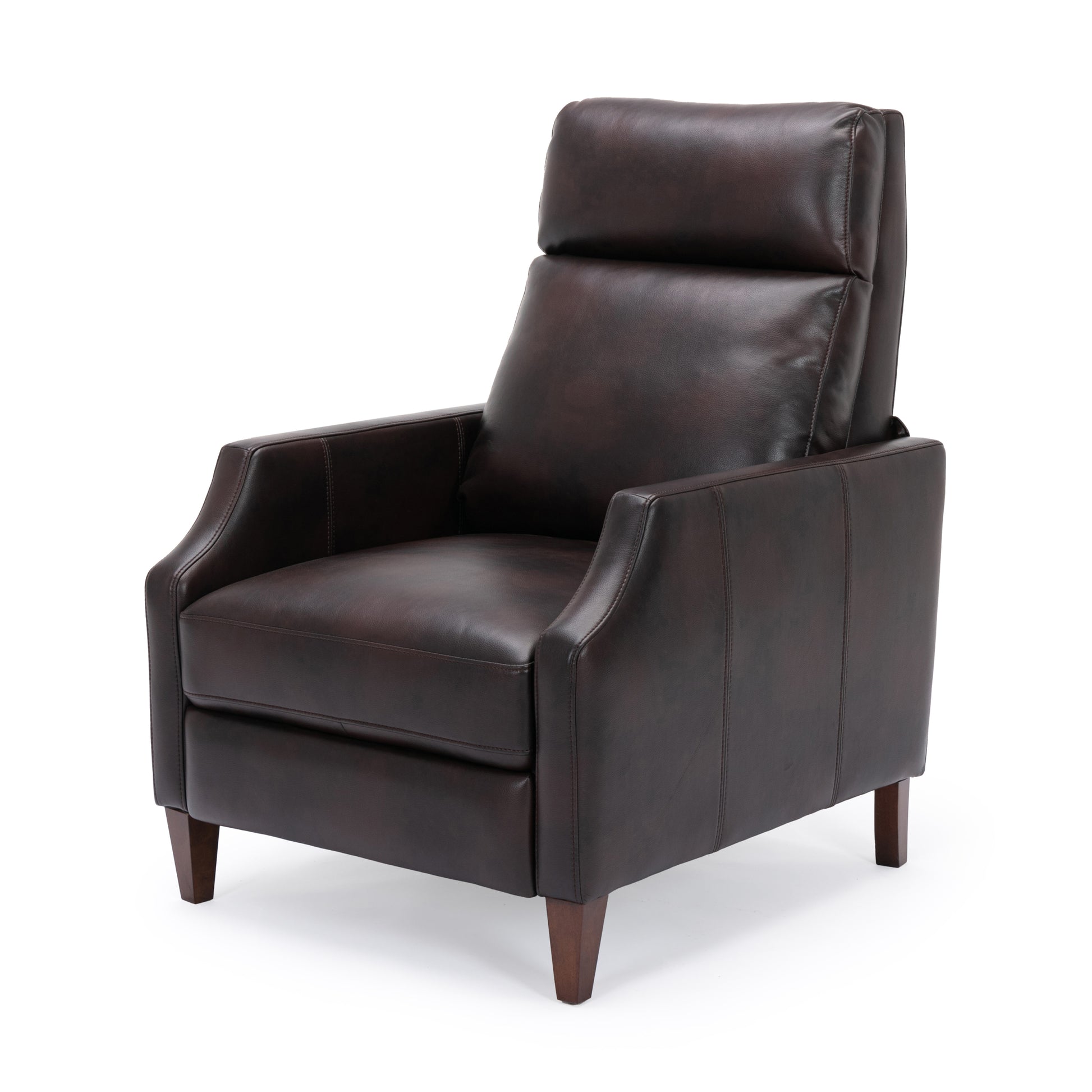 Biscoe Push Back Recliner Burnished Brown brown-foam-pu leather