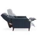 Biscoe Push Back Recliner Midnight Blue dark blue-foam-pu leather