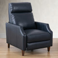 Biscoe Push Back Recliner Midnight Blue dark blue-foam-pu leather