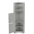 Tall Bathroom Corner Cabinet, Freestanding Storage gray-mdf