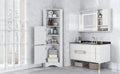 Tall Bathroom Corner Cabinet, Freestanding Storage white-mdf