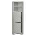 Tall Bathroom Corner Cabinet, Freestanding Storage gray-mdf