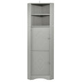 Tall Bathroom Corner Cabinet, Freestanding Storage gray-mdf