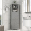 Tall Bathroom Corner Cabinet, Freestanding Storage gray-mdf