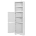 Tall Bathroom Corner Cabinet, Freestanding Storage white-mdf