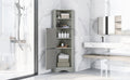 Tall Bathroom Corner Cabinet, Freestanding Storage gray-mdf