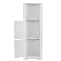 Tall Bathroom Corner Cabinet, Freestanding Storage white-mdf