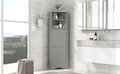 Tall Bathroom Corner Cabinet, Freestanding Storage gray-mdf