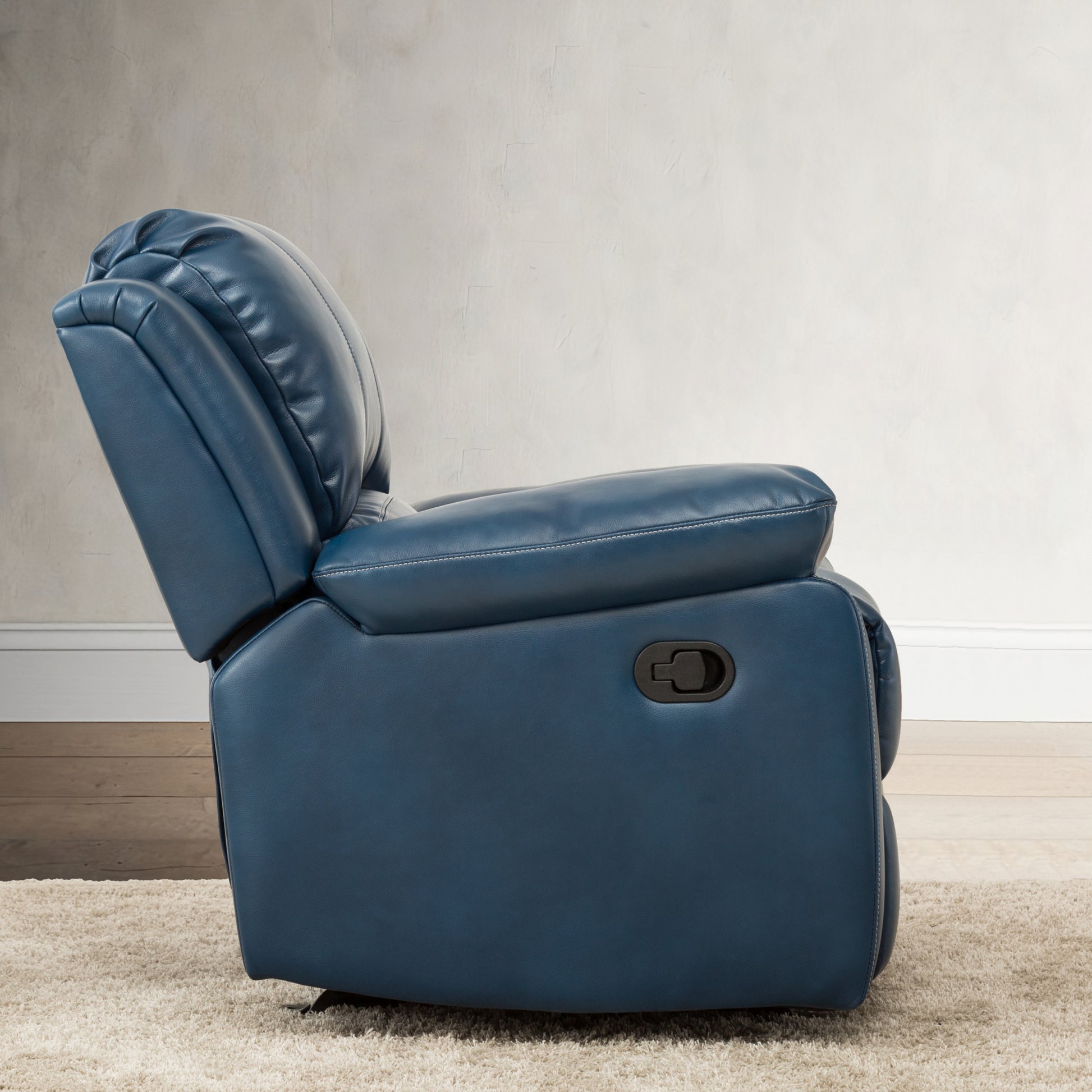 Charlotte Navy Blue Leather Gel Recliner navy blue-foam-pu leather