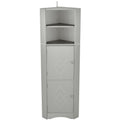 Tall Bathroom Corner Cabinet, Freestanding Storage gray-mdf