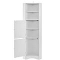 Tall Bathroom Corner Cabinet, Freestanding Storage white-mdf