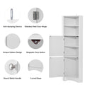 Tall Bathroom Corner Cabinet, Freestanding Storage white-mdf