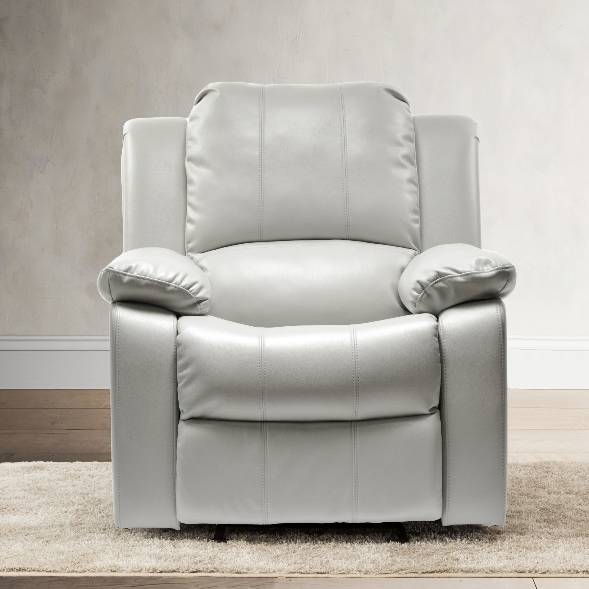 Charlotte Ivory Leather Gel Recliner ivory-foam-pu leather