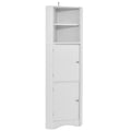 Tall Bathroom Corner Cabinet, Freestanding Storage white-mdf