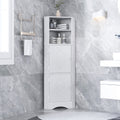 Tall Bathroom Corner Cabinet, Freestanding Storage white-mdf