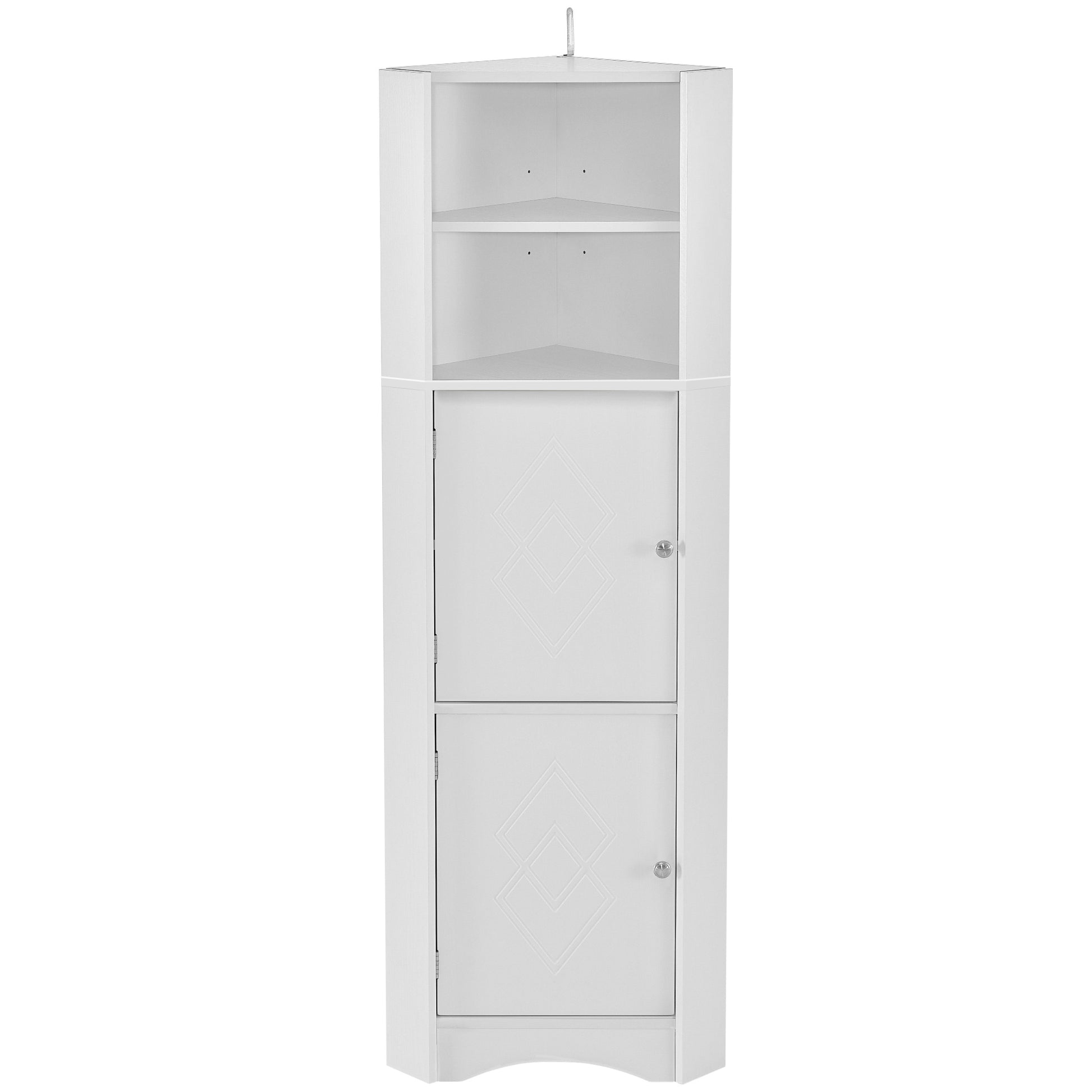 Tall Bathroom Corner Cabinet, Freestanding Storage white-mdf