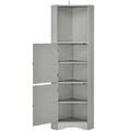 Tall Bathroom Corner Cabinet, Freestanding Storage gray-mdf