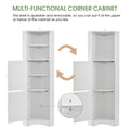 Tall Bathroom Corner Cabinet, Freestanding Storage white-mdf